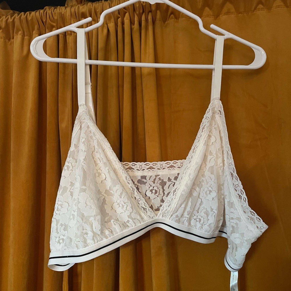 Anthropologie lace triangle bralette 3x
